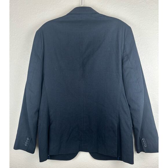 Banana Republic Tailored Fit Navy Blue Pinstripe Sport Coat Suit Jacket Size 44R - Picture 2 of 9